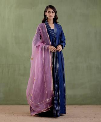 Midnight blue jodhabai anarkali set 2