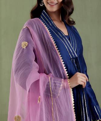 Midnight blue jodhabai anarkali set 3