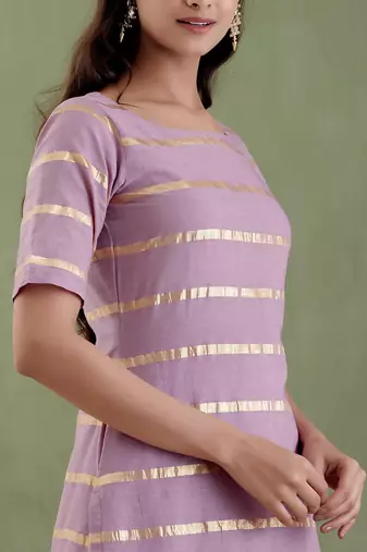 Lilac gayatri devi kurta set