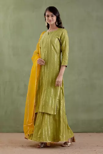 Green lakshmibai kurta set