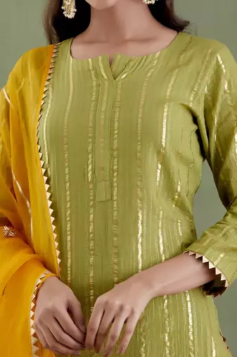 Green lakshmibai kurta set