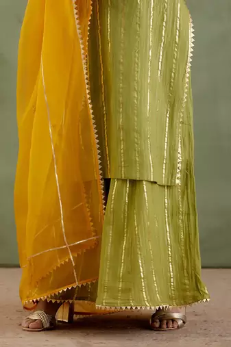 Green lakshmibai kurta set