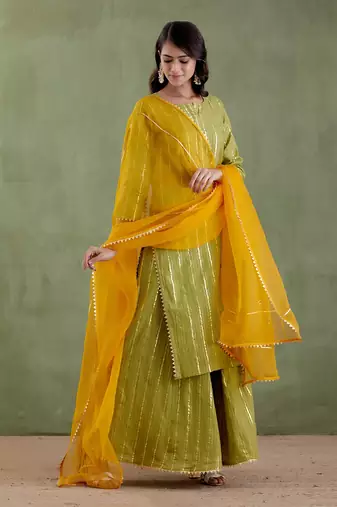 Green lakshmibai kurta set