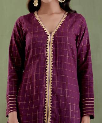Wine & midnight blue sita devi kurta set 5