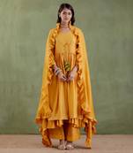 Yellow padmavati kurta set