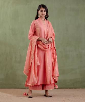 Light orange samyukta kurta set 1