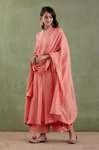 Light orange samyukta kurta set