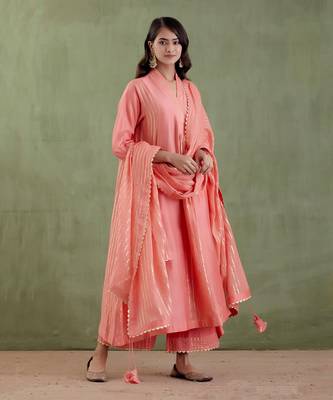 Light orange samyukta kurta set 3