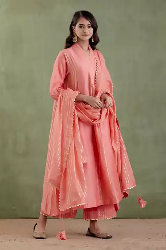 Light orange samyukta kurta set