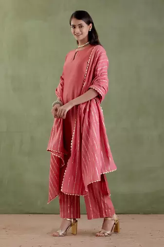 Red durgavati kurta set