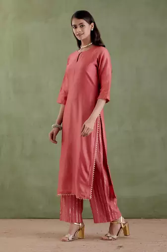 Red durgavati kurta set