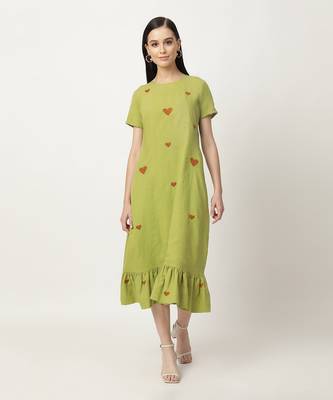 Green litzy dress 1