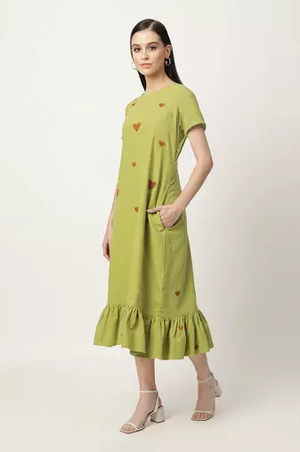 Green litzy dress