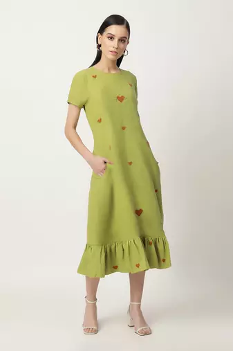 Green litzy dress