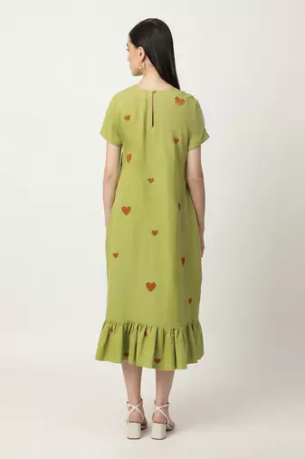 Green litzy dress