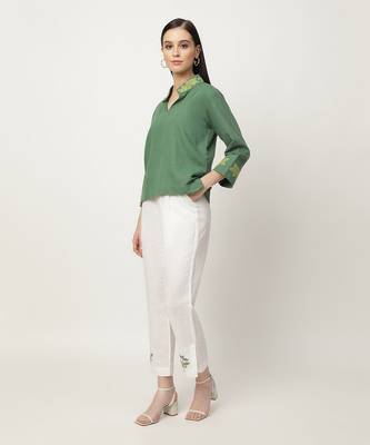 Deep green & ivory jovie pant set 3