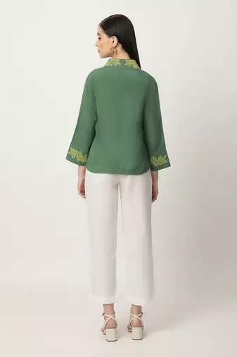 Deep green cecily top