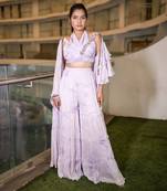 Lavender chiffon pant set