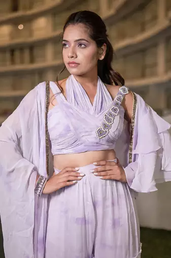 Lavender chiffon pant set