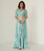 Aqua modal satin co ord set