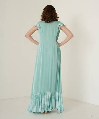 Aqua modal satin co ord set 4