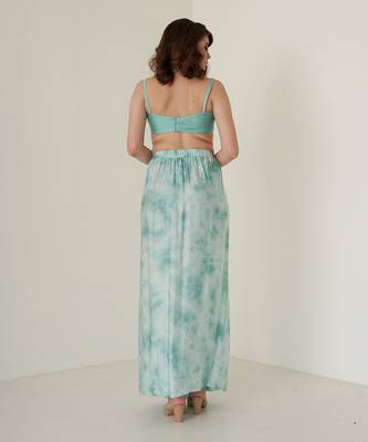 Aqua modal satin co ord set 5