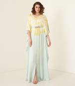 Aqua green modal satin kaftaan