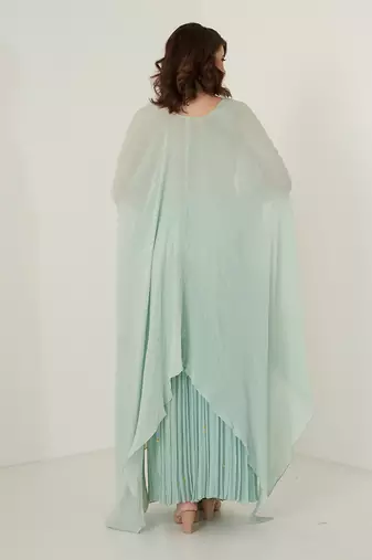 Aqua blue chiffon co ord set