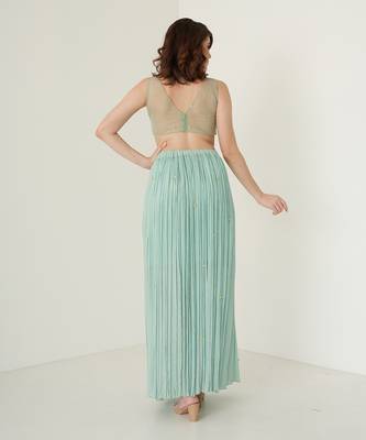 Aqua blue chiffon co ord set 5