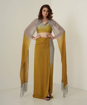 Mustard modal satin co ord set 1
