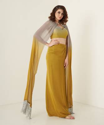 Mustard modal satin co ord set 3