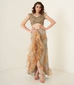 Rust pure organza skirt set