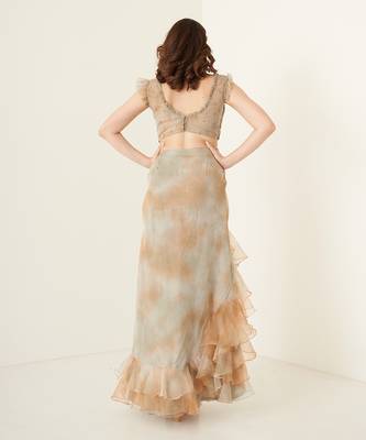 Rust pure organza skirt set 4
