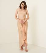 Peach dhoti shirt set