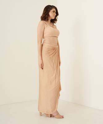 Peach dhoti shirt set 3
