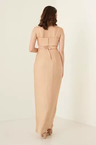 Peach dhoti shirt set