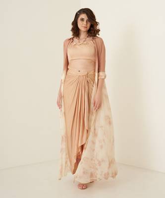 Peach dhoti shirt set 5
