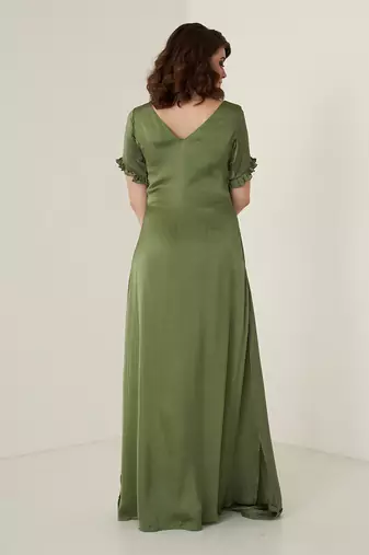 Moss green modal satin gown