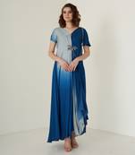 Navy blue modal satin dress