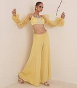 Aqua blue modal satin pant set