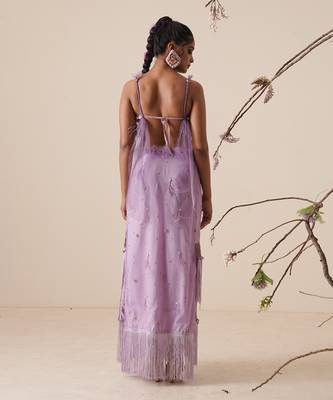 Lavender soft net skirt set 3