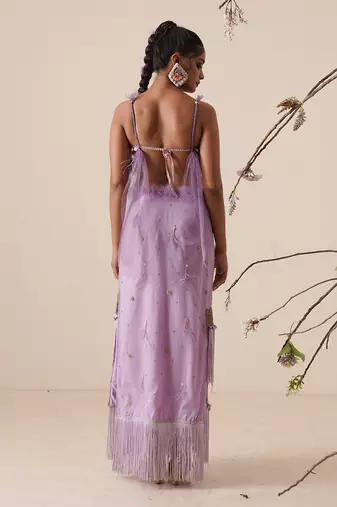 Lavender soft net skirt set