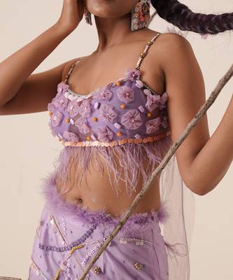 Lavender soft net skirt set 4