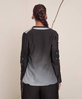 Black modal satin pant set 4