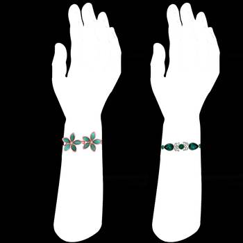 Mahi combo of two beautiful rakhis with green and white crystals for brothers (rco1105524m) 2
