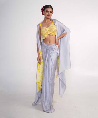 Ice blue modal satin co ord set 2