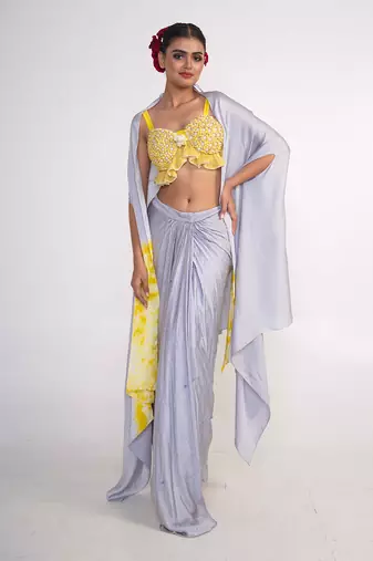 Ice blue modal satin co ord set