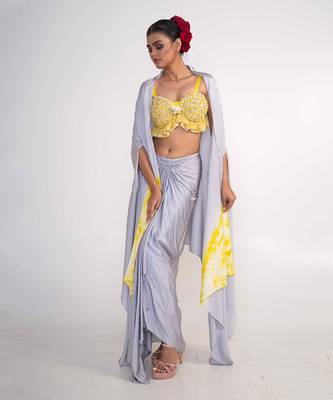 Ice blue modal satin co ord set 5