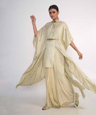 Sage green georgette suit set 2