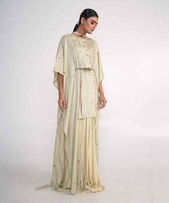 Sage green georgette suit set 3